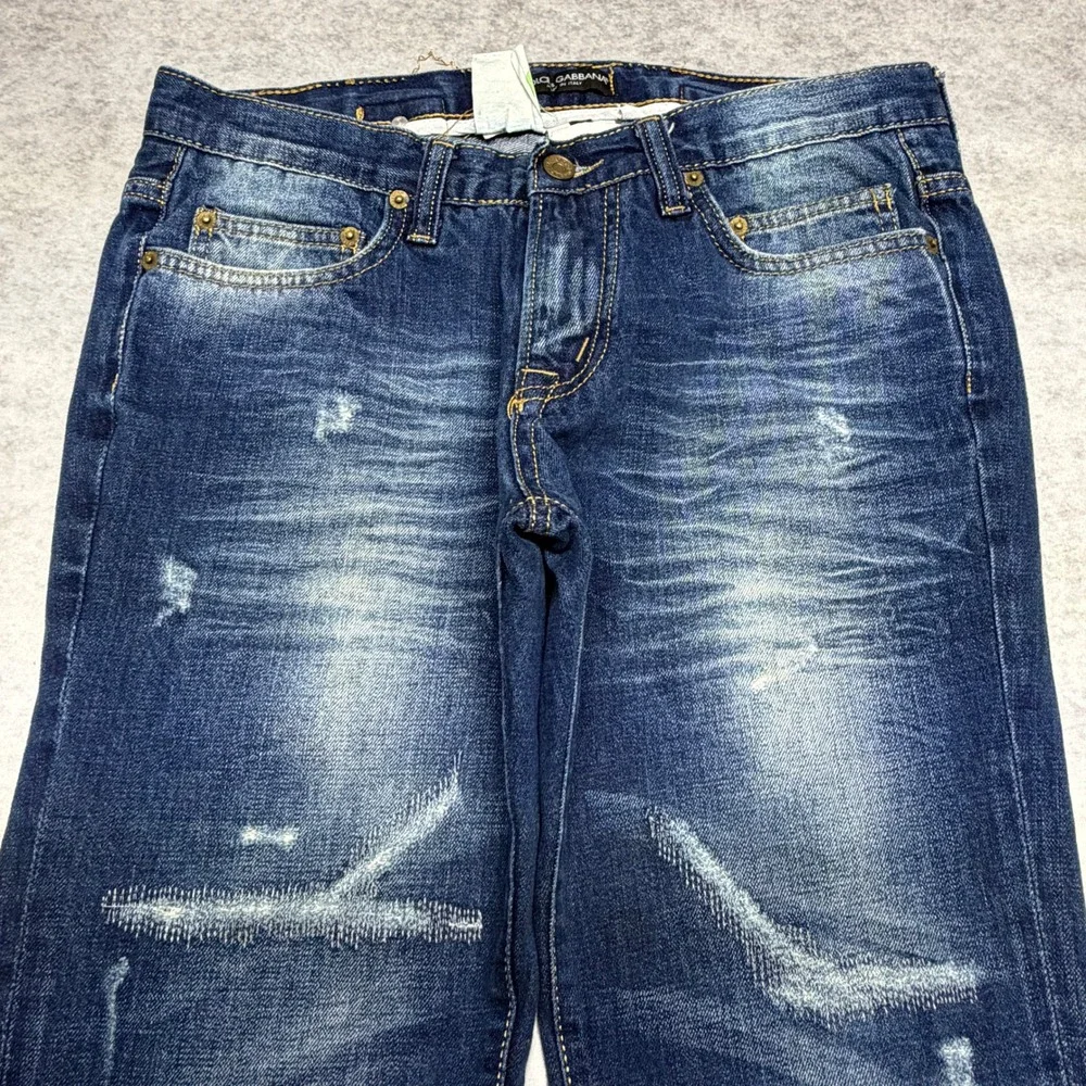Dolce & Gabbana 16 Classic Jeans Blue Distressed Denim Made in Italy IT 46 32x30